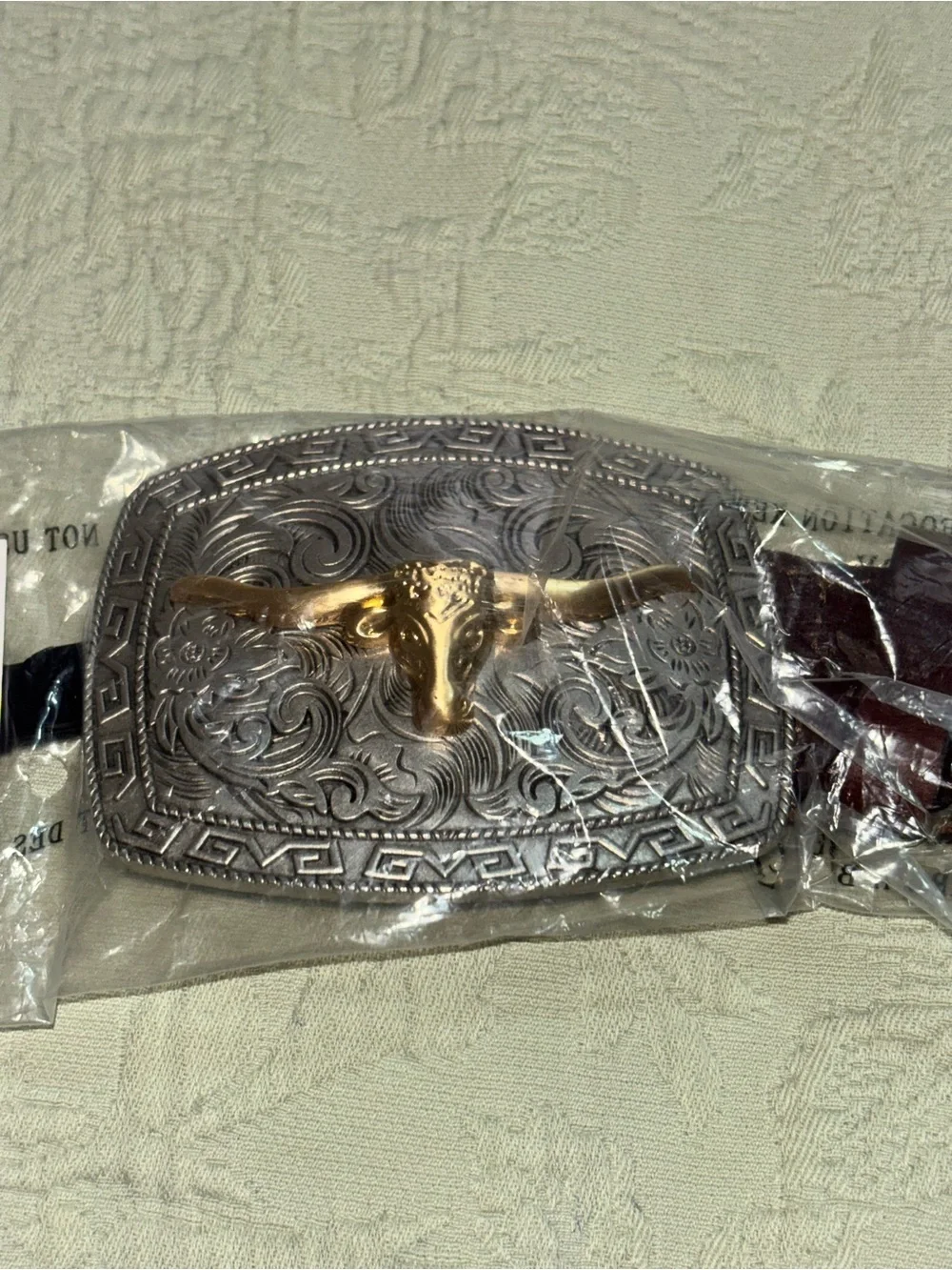 Silver Buckle Longhorn Leather Belt Men’s 36 Kacey Lee Musgraves NWT Cowboy